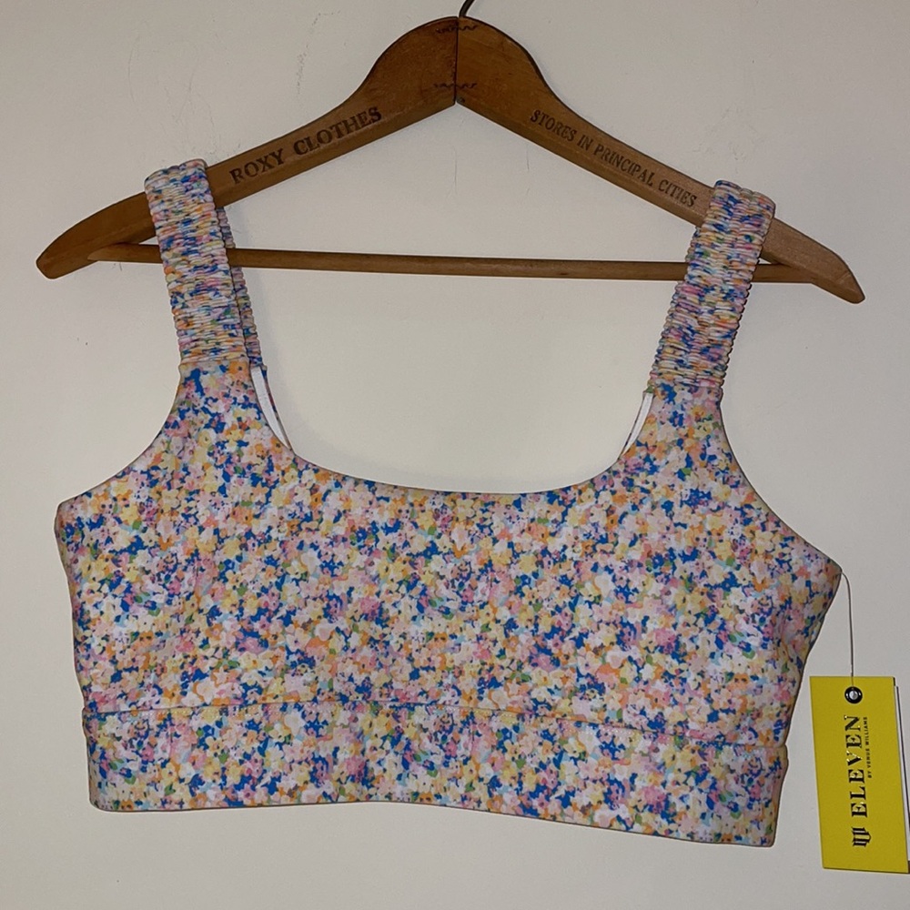 EleVen By Venus Williams Tennis Feminine Floral Kudos Sports Bra Wildflower sz L - Picture 2 of 8